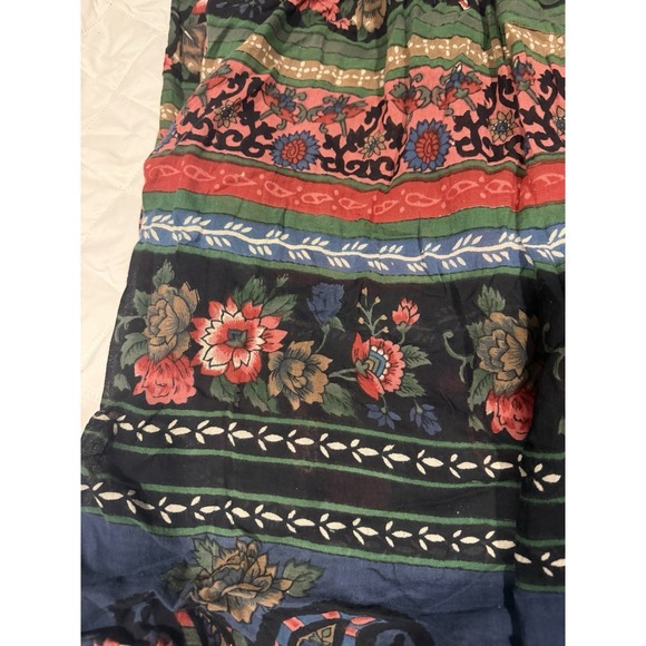 Vintage Backroad Blues Floral Maxi Skirt Womens Size 22 Elastic Waist Boho - Picture 3 of 12
